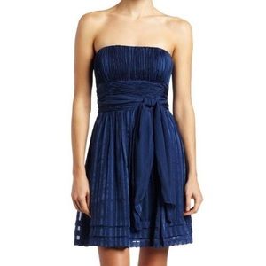 BCBGMaxAzria Margo Strapless Silk Dress in Ink (NWT)